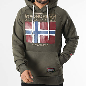 Geographical Norway - Sweat Capuche Gaelig Vert Kaki