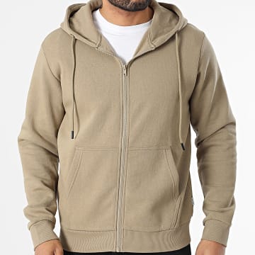 Jack And Jones - Sweat Zippé Capuche Bradley Beige