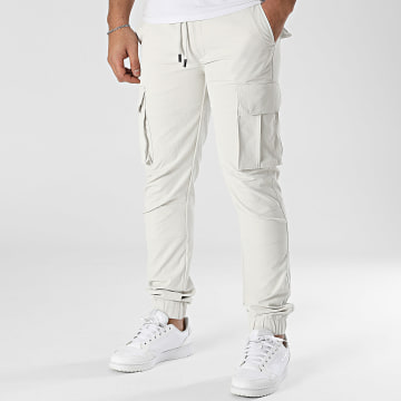 John H - Pantalon Cargo Beige Clair