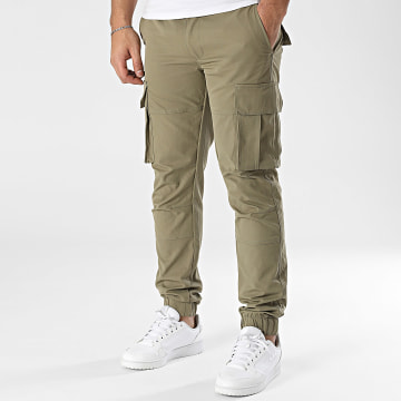 John H - Pantaloni Cargo verde cachi
