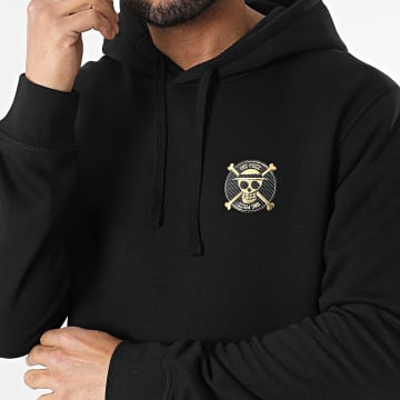 One Piece - Sudadera con capucha Badge Logo Negro Oro