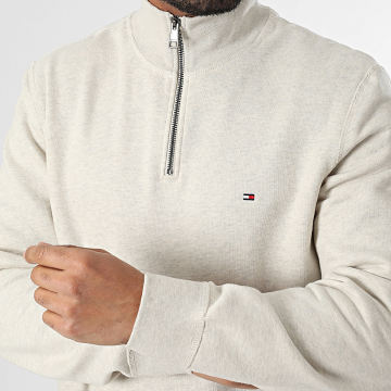 Tommy Hilfiger - Sweat Col Zippé Essential 7233 Beige Chiné