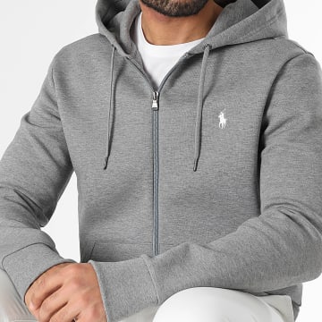 Polo Ralph Lauren - Sweat Zippé Capuche Original Player Gris Chiné
