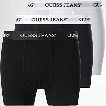 Guess - Lot De 3 Boxers M4BZ45-K6YW1 Noir Blanc Bleu Marine