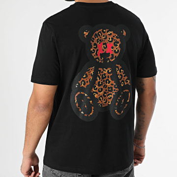 Teddy Yacht Club - Tee Shirt Oversize Large Cheetah Print Negro