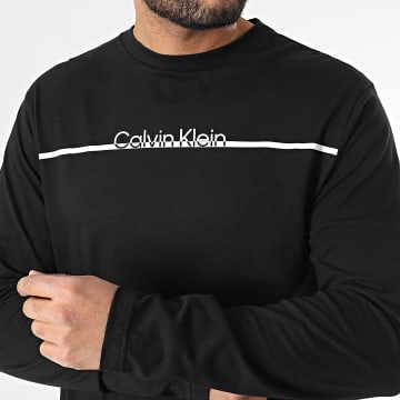 Calvin Klein - Tee Shirt Manches Longues Split Line Logo 4343 Noir