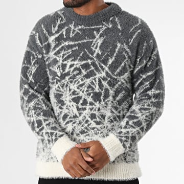 Ikao - Pull Gris Anthracite Blanc