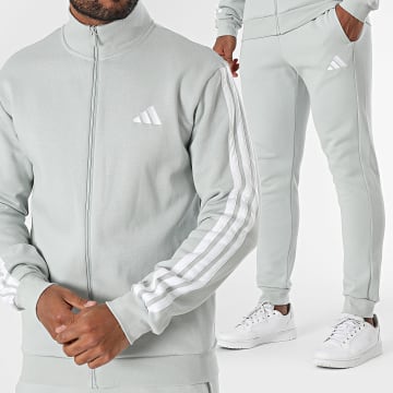 Adidas Sportswear - Ensemble De Survetement A Bandes 3 Stripes JI8883 Gris Clair