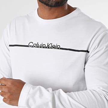 Calvin Klein - Camiseta Manga Larga Partir Línea Logo 4343 Blanco