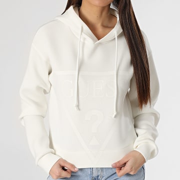 Guess - Sweat Capuche Crop Femme V2YQ08-K7UW2 Blanc