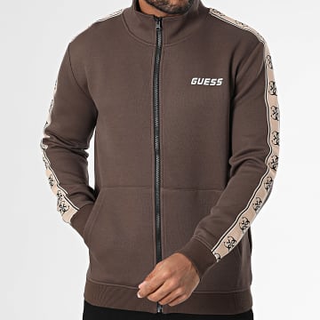 Guess - Veste Zippée A Bandes Z2YQ10-KB3P2 Marron