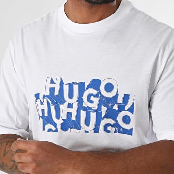 Hugo Blue - Tee Shirt Nafralo 50533528 Blanc Bleu Roi