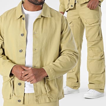 Ikao - Ensemble Veste Jean Et Pantalon Cargo Jean Sable