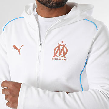 Puma - OM Casuals Felpa con cappuccio e zip 778256 Bianco