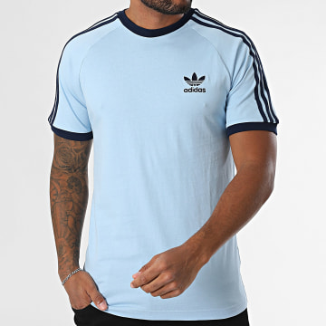 Adidas Originals - Tee Shirt A Bandes 3 Stripes JN7018 Bleu Clair