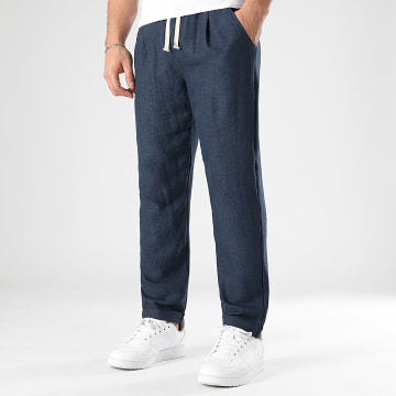 LBO - 1723 Pantalones efecto lino azul marino