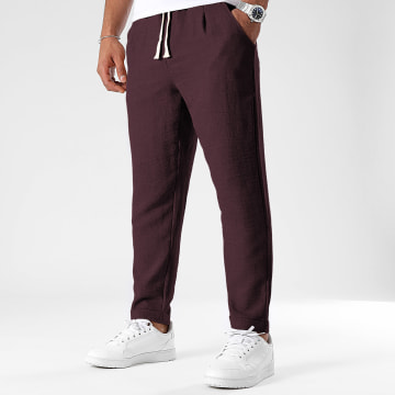 LBO - 1733 Linnen Effect Broek Bordeaux