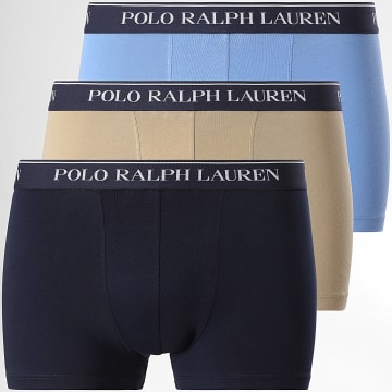Polo Ralph Lauren - Lot De 3 Boxers Beige Bleu Clair Bleu Marine