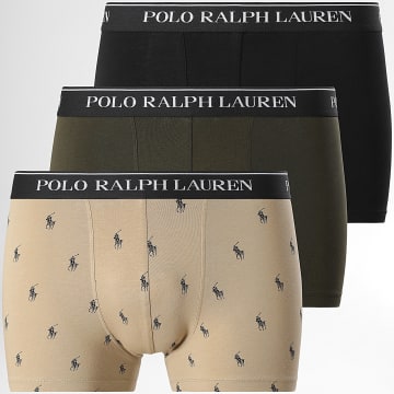 Polo Ralph Lauren - Lot De 3 Boxers Noir Vert Kaki Beige