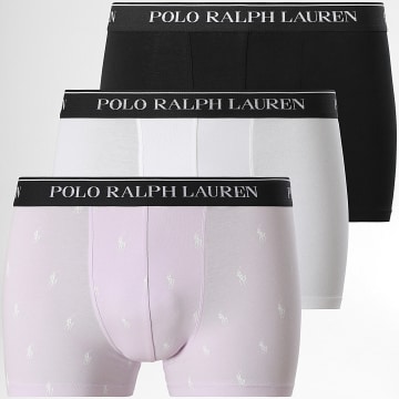 Polo Ralph Lauren - Lot De 3 Boxers Noir Blanc Lilas