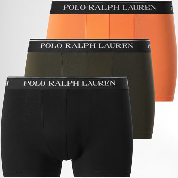 Polo Ralph Lauren - Lot De 3 Boxers Noir Orange Vert Kaki