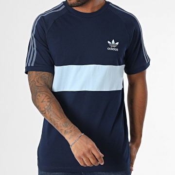 Adidas Originals - Tee Shirt 3 Stripes Panel JD4276 Bleu Marine Bleu Clair