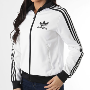 Adidas Originals - Veste Zippée Femme A Bandes Classic JC5806 Blanc Noir