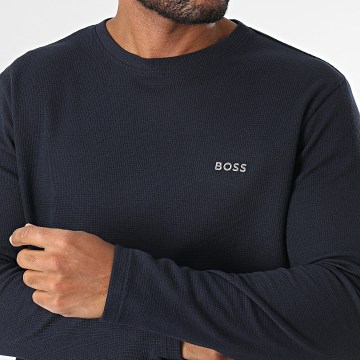 BOSS - Tee Shirt Manches Longues Waffle 50535870 Bleu Marine
