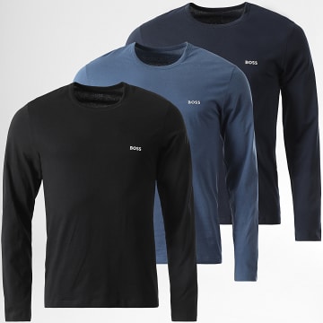 BOSS - Lot De 3 Tee Shirts Manches Longues 50492321 Noir Bleu Marine