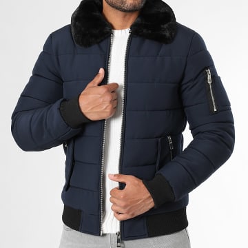 LBO - Daunenjacke mit Pelzkragen 0009 Marineblau