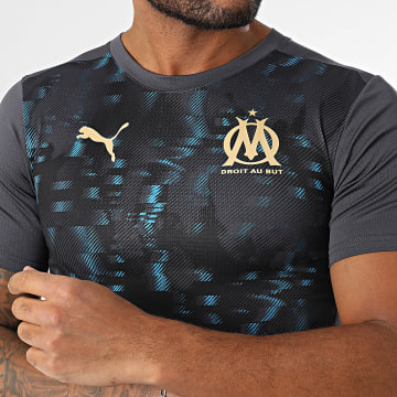 Puma - Maillot De Foot OM Prematch 779249 Gris Anthracite Noir Bleu