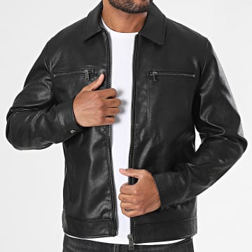 Classic Series - Chaqueta de piel sintética Stefan 195053 Negro