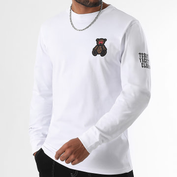 Teddy Yacht Club - Cheetah Long Sleeve Tee Small Blanco