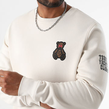Teddy Yacht Club - Sudadera de guepardo con cuello redondo Pequeña Beige