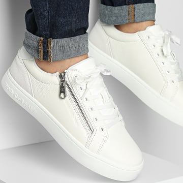 Calvin Klein - Baskets Classic Cupsole Zip Low In 1254 Triple Bright White