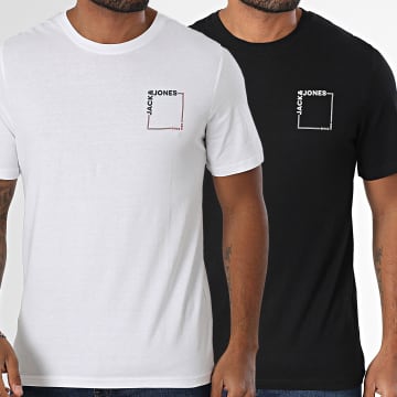 Jack And Jones - Lote de 2 camisetas Verner Oversize Blanco Negro