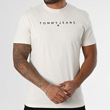 Tommy Jeans - Tee Shirt Linear Logo 0744 Beige Chiné