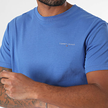 Tommy Jeans - Tee Shirt Slim Linear Chest 1188 Bleu Roi