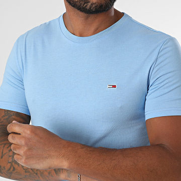Tommy Jeans - Tee Shirt Slim Jaspe 0363 Bleu Clair
