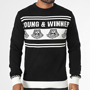 Y et W - Jersey de invierno Negro Blanco