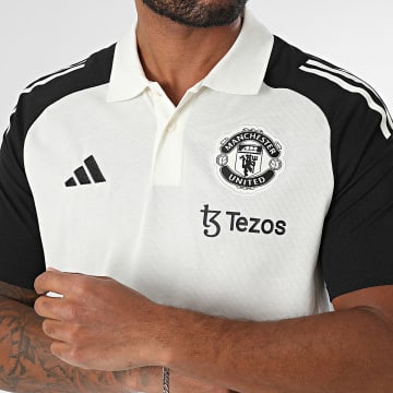 Adidas Sportswear - Polo Manches Courtes A Bandes Manchester United JE3732 Ecru