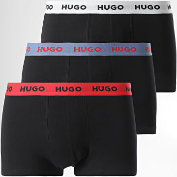 HUGO - Lot De 3 Boxers 50532611 Noir Blanc Rouge Bleu