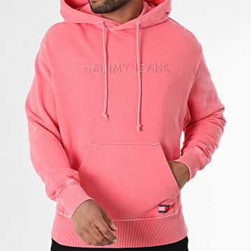 Tommy Jeans - Etiqueta 0639 Sudadera con capucha rosa