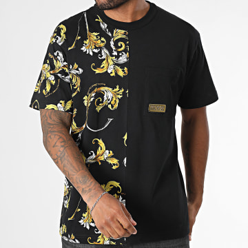Versace Jeans Couture - Tee Shirt Poche Barocco Outline 78GAH609-JS458 Noir Doré Renaissance