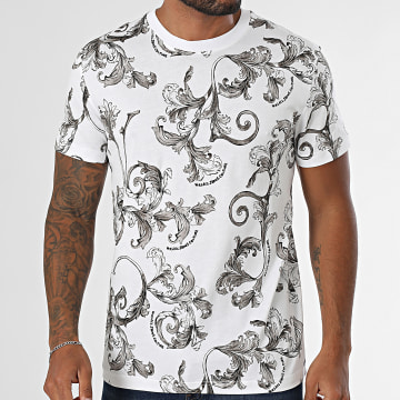Versace Jeans Couture - Tee Shirt Barocco Outline 78GAH6S0-JS458 Blanc Gris Renaissance