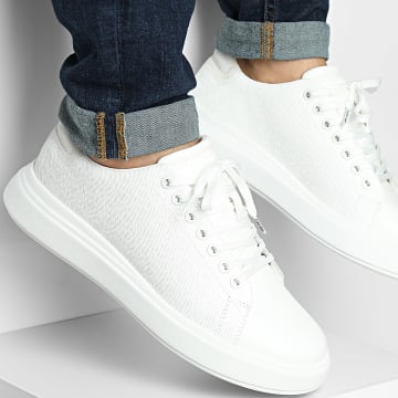 Calvin Klein - Cupsole Lace Up Mono 2445 Triple White Mono Sneakers