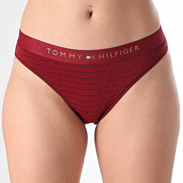 Tommy Hilfiger - Culotte A Rayures Femme Bikini Lurex 5588 Bordeaux