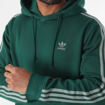 Adidas Originals - Sweat Capuche A Bandes 3 Stripes JP1001 Vert Foncé