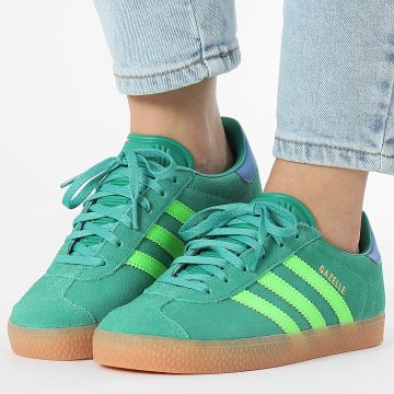 Adidas Originals - Baskets Femme Gazelle J JP7127 Seco Green Solar Green Blue Bird