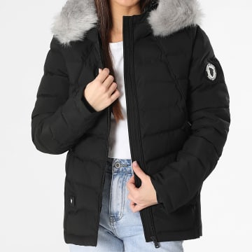 Comme Des Loups - Doudoune Capuche Fourrure Chauffante Femme Budapest Noir